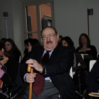 Foto Nicoloro G. 29/02/2016 Milano Panoramica di foto d' archivio di Umberto Eco. nella foto Umberto Eco interviene al dibattito, presso la Fondazione SUM, per la presentazione del progetto di alta formazione post laurea.