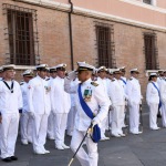Foto Nicoloro G.   20/07/2022    Ravenna  Cerimonia in occasione del 157° anniversario del Corpo delle Capitanerie di porto. nella foto il comandante Francesco Cimmino passa in rassegna i marinai schierati.