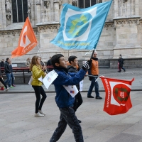 Foto Nicoloro G. 20/11/2017 Milano Nella \' Giornata internazionale dei diritti dell\' Infanzia \' un allegro e variegato corteo ha attraversato le vie del centrocitta\'. nella foto un momento lungo il corteo.