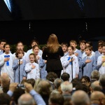 Foto Nicoloro G.   05/11/2019   Ravenna   Alla presenza del Capo dello Stato si e' svolta la cerimonia in ricordo di Benigno Zaccagnini, nel trentesimo anniversario della sua morte. nella foto in apertura un coro di bambini ha intonato l' inno d' Italia.