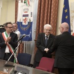 Foto Nicoloro G.   30/05/2023   Faenza (RA)   Tappa a Faenza del presidente Sergio Mattarella nel giro di visite alle zone alluvionate della Romagna. nella foto da sinistra il sindaco di Ravenna Michele de Pascale, il sindaco di Faenza Massimo Isola, il presidente Sergio Mattarella e il governatore dell' Emilia-Romagna Stefano Bonaccini.