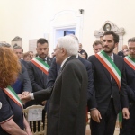 Foto Nicoloro G.   30/05/2023   Faenza (RA)   Tappa a Faenza del presidente Sergio Mattarella nel giro di visite alle zone alluvionate della Romagna. nella foto il presidente Sergio Mattarella si sofferma a salutare i sindaci dei comuni colpiti dall' alluvione.