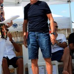 Foto Nicoloro G.   15/08/2019  Cervia ( Ra )   27° edizione di ' Cervia, la spiaggia ama il libro ' con il tradizionale sbarco degli scrittori dalle imbarcazioni storiche. nella foto Arrigo Sacchi.