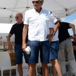 Foto Nicoloro G.   15/08/2019  Cervia ( Ra )   27° edizione di ' Cervia, la spiaggia ama il libro ' con il tradizionale sbarco degli scrittori dalle imbarcazioni storiche. nella foto il giornalista Marino Bartoletti.