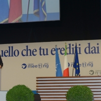 Foto Nicoloro G. 24/08/2017 Rimini Quinta giornata della 38° edizione del Meeting di Rimini che quest' anno ha come tema ' Quello che tu erediti dai tuoi padri, riguadagnatelo, per possederlo”. nella foto il ministro Angelino Alfano con il segretario generale della NATO Jens Stoltenberg.