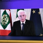 Foto Nicoloro G.   20/08/2021   Rimini    Prima giornata della 42° edizione del Meeting di Comunione e Liberazione che quest' anno ha per titolo ' Il coraggio di dire io '. nella foto il presidente Sergio Mattarella in diretta video interviene al Meeting.