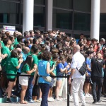 Foto Nicoloro G.   25/08/2023   Rimini   Sesta ed ultima giornata della 44° edizione del Meeting di C.L. dal titolo  \'\' L\' esistenza umana e\' un\' amicizia inesauribile \'\' con l\' intervento del Capo dello Stato.  nella foto il Presidente Sergio Mattarella viene salutato all\' uscita da un folto gruppo di volontari.