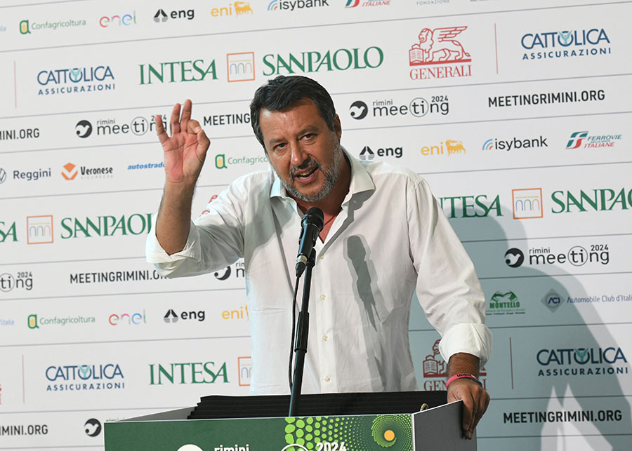 Foto Nicoloro G.   21/08/2024   Rimini   45° edizione del Meeting di C.L. che ha per titolo '' Se non siamo alla ricerca dell' essenziale allora cosa cerchiamo ? ''. nella foto il ministro Matteo Salvini.