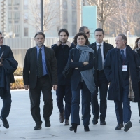 Foto Nicoloro G. 18/02/2017 Rimini Seconda giornata del Congresso fondativo di Sinistra Italiana. nella foto la presidente della Camera Laura Boldrini al suo arrivo al Palacongressi.