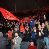 Foto Nicoloro G.  19/02/2017    Rimini   Terza giornata conclusiva del Congresso fondativo di Sinistra Italiana. nella foto sventolano alcune bandiere.