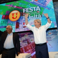 Foto Nicoloro G.   30/08/2018    Ravenna    Continua la Festa Nazionale de l' Unita'. nella foto da sinistra Antonio Costa, primo ministro del Portogallo, e l' onorevole Paolo Gentiloni.