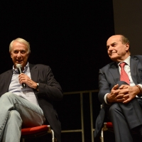 Foto Nicoloro G.   05/10/2017   Ravenna   Incontro e dibattito con alti esponenti di MDP e Campo Progressista sui temi di attualita' politica. nella foto da sinistra Giuliano Pisapia e Pierluigi Bersani.