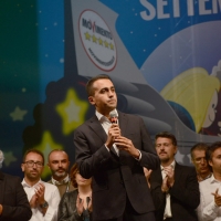 Foto Nicoloro G.   22/09/2017    Rimini    Seconda giornata della quarta edizione di ' Italia 5 Stelle ', manifestazione a carattere nazionale del Movimento. nella foto Luigi Di Maio subito dopo la sua proclamazione a vincitore della votazione on-line.