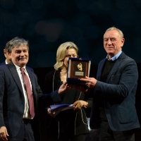 Foto Nicoloro G. 18/11/2018 Ravenna 47esima edizione del ' Premio Guidarello per il Giornalismo d' Autore '. nella foto l' editore Danilo Montanari premiato nella sezione societa' del Guidarello Romagna.