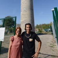 Foto Nicoloro G. 14/07/2017 Ravenna Inaugurata la torre di arrampicata che con i suoi 32 metri e\' la piu\' alta d\' Italia. nella foto Sara Zanotti e Dario Tasselli, rispettivamente presidente e vicepresidente dell\' Associazione Sportiva RGF che ha voluto la torre d\' arrampicata.