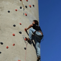 Foto Nicoloro G. 14/07/2017 Ravenna Inaugurata la torre di arrampicata che con i suoi 32 metri e\' la piu\' alta d\' Italia. nella foto un momento di una arrampicata.