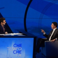 Foto Nicoloro G. 13/11/2016 Milano Trasmissione televisiva su Rai 3 ' Che tempo che fa '. nella foto Fabio Fazio con il premier Matteo Renzi.