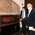 14/05/2021   Ravenna   Anteprima stampa dell' apertura del Museo Dante nell' ambito delle celebrazioni per il settimo centenario della morte del Sommo Poeta. nella foto il governatore Stefano Bonaccini e il sindaco Michele de Pascale in visita al Museo Dante.