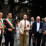 Foto Nicoloro G.   08/09/2024   Ravenna   Celebrazioni per il 703° annuale della morte di Dante Alighieri. nella foto da sinistra la neo sindaca di Firenze Sara Funaro, il sindaco uscente di Ravenna Michele de Pascale, l\' assessore Fabio Sbaraglia, il giornalista Aldo Cazzullo che ha tenuto una lectio magistralis e l\' ex sindaco di Firenze Dario Nardella.