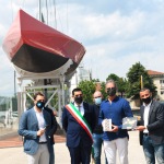 Foto Nicoloro G.   15/05/2021   Ravenna   Celebrazioni per il Moro di Venezia, a 30 anni dal varo, avvenuto il 15/04/1991 e della vittoria del Mondiale IACC. nella foto la consegna a Paul Cayard di due mosaici a ricordo della manifestazione.