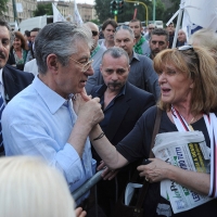 Foto Nicoloro G. 13/05/2011 Milano Chiusura della campagna elettorale della Lega Nord. nella foto Umberto Bossi