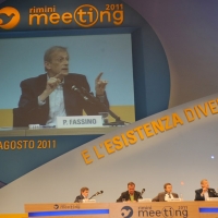 Foto Nicoloro G. 25/08/2011 Rimini Quinta giornata dell' edizione 2011 del Meeting di Rimini che ha per titolo " E l' esistenza diventa una immensa certezza ". nella foto L'intervento di Piero Fassino