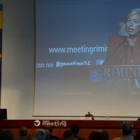 Foto Nicoloro G.   25/08/2014  Rimini     Seconda giornata della XXXV edizione del Meeting per l' amicizia fra i popoli. nella foto il ministro dell' Istruzione Stefania Giannini che è intervenuta sul tema " Educazione: dalla periferia al centro ".