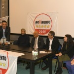 Foto Nicoloro G.   15/11/2924   Ravenna   Chiusura della campagna per le regionali in Emilia-Romagna del M5S che appoggia il candidato del centro-sinistra. nella foto al centro Roberto Fico e Giuseppe Antoci con i candidati del M5S.