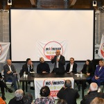 Foto Nicoloro G.   15/11/2924   Ravenna   Chiusura della campagna per le regionali in Emilia-Romagna del M5S che appoggia il candidato del centro-sinistra. nella foto al centro Roberto Fico e Giuseppe Antoci con i candidati del M5S.