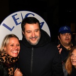 Foto Nicoloro G.   09/11/2024   Ravenna   Intervento del ministro e segretario della Lega nella campagna elettorale del centro-destra per le  regionali. nella foto il ministro Matteo Salvini in un selfie con giovani suoi simpatizzanti.