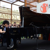 Foto Nicoloro G.   05/05/2015  Milano    Expo Milano 2015, l' Esposizione Internazionale che l'Italia ospiterà dal primo Maggio al 31 Ottobre 2015. nella foto il pianista Giovanni Allevi all' inaugurazione del Villaggio Save the Children.