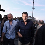 Foto Nicoloro G.   30/07/2023   Cervia ( RA )   Festa della Lega Romagna. nella foto il ministro Matteo Salvini al suo arrivo alla festa.