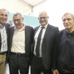 Foto Nicoloro G.   06/09/2023   Ravenna   Festa Nazionale dell' Unita'.  nella foto da sinistra Francesco Boccia, Maurizio Landini, Roberto Gualtieri e don Luigi Ciotti.