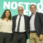 Foto Nicoloro G.   06/09/2023   Ravenna   Festa Nazionale dell' Unita'.  nella foto da sinistra la giornalista Micaela Bongi, Roberto Gualtieri sindaco di Roma e Francesco Boccia capogruppo PD al senato.