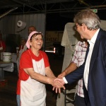 Foto Nicoloro G.   02/09/2023   Ravenna   Festa Nazionale dell' Unita'.  nella foto Paolo Gentiloni saluta i volontari nelle cucine degli stand della Festa.