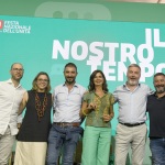 Foto Nicoloro G.   03/09/2023   Ravenna   Festa Nazionale dell' Unita'.  nella foto da sinistra Francesco Cancellato, Anna Scavuzzo, Emiliano Manfredonia, Laura Boldrini, Lorenzo Guerini e Walter Massa.