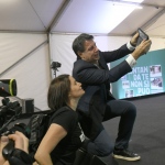 Foto Nicoloro G.   09/09/2023   Ravenna   Festa Nazionale dell' Unita'.  nella foto Giuseppe Conte fa un selfie con una simpatizzante M5S.