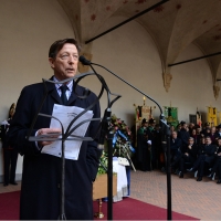 Foto Nicoloro G. 23/02/2016 Milano Cerimonia funebre laica in onore del semiologo e scrittore Umberto Eco. nella foto il giornalista ed editore Mario Andreose ha condotto la cerimonia.