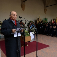 Foto Nicoloro G. 23/02/2016 Milano Cerimonia funebre laica in onore del semiologo e scrittore Umberto Eco. nella foto il presidente di Aldus Club Gianni Cervetti.