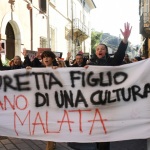 Foto Nicoloro G.   25/11/2023   Ravenna   Nella giornata internazionele per l\' eliminazione della violenza contro le donne si e\' svolta una manifestazione con corteo per le strade della citta\'. nella foto il corteo attraversa la citta\'.