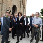 Foto Nicoloro G.   24/05/2023   Localita' San Pancrazio - Russi ( Ravenna ).   Si sono svolti nella Pieve di San Pancrazio i funerali di Stato di due delle 15 vittime accertate in seguito all' alluvione che ha colpito le zone del ravennate. nella foto la ministra Anna Maria Bernini.