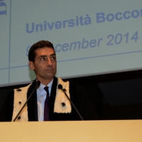 Foto Nicoloro G.  09/12/2014    Milano    Inaugurazione dell' Anno Accademico 2014-2015 dell' Università Bocconi. nella foto il rettore Bocconi Andrea Sironi durante il suo intervento.