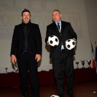 Foto NicoloroG.  04/12/2013  Milano   Trentunesima edizione del '' Milano International Ficts Fest ''. nella foto i due ex calciatori Vincent Candela, a sinistra, e Hristo Stoichkov.