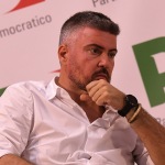 Foto Nicoloro G.   30/08/2024   Ravenna   Serata inaugurale della Festa dell\' Unita\'che apre la serie dei dibattiti con un intervista al sindaco uscente Michele de Pascale candidato per il PD al governo dell\' Emilia-Romagna. nella foto Valerio Baroncini vicedirettore del Resto del Carlino.