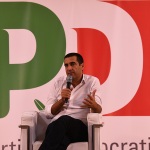 Foto Nicoloro G.   30/08/2024   Ravenna   Serata inaugurale della Festa dell\' Unita\'che apre la serie dei dibattiti con un intervista al sindaco uscente Michele de Pascale candidato per il PD al governo dell\' Emilia-Romagna. nella foto il sindaco Michele de Pascale.