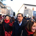 Foto Nicoloro G.   23/11/2024   Ravenna   In occasione della giornata internazionale per l' eliminazione della violenza contro le donne si e' svolto un corteo che ha attraversato le vie della citta. nella foto il neo governatore dell' Emilia-Romagna Michele de Pascale.