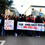 Foto Nicoloro G.   23/11/2024   Ravenna   In occasione della giornata internazionale per l' eliminazione della violenza contro le donne si e' svolto un corteo che ha attraversato le vie della citta. nella foto la testa del corteo.