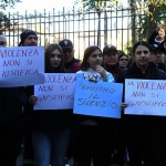 Foto Nicoloro G.   23/11/2024   Ravenna   In occasione della giornata internazionale per l' eliminazione della violenza contro le donne si e' svolto un corteo che ha attraversato le vie della citta. nella foto manifestanti lungo il corteo.