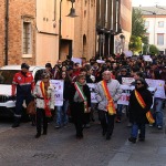 Foto Nicoloro G.   23/11/2024   Ravenna   In occasione della giornata internazionale per l' eliminazione della violenza contro le donne si e' svolto un corteo che ha attraversato le vie della citta. nella foto la testa del corteo.