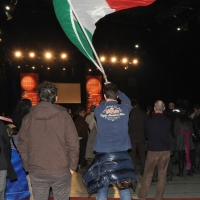 Foto Nicoloro G. 05/02/2011 Milano Manifestazione al Palasharp, per chiedere le dimissioni del premier Berlusconi, organizzata da Liberta' e Giustizia. nella foto Nessuna bandiera di partito solo un tricolore